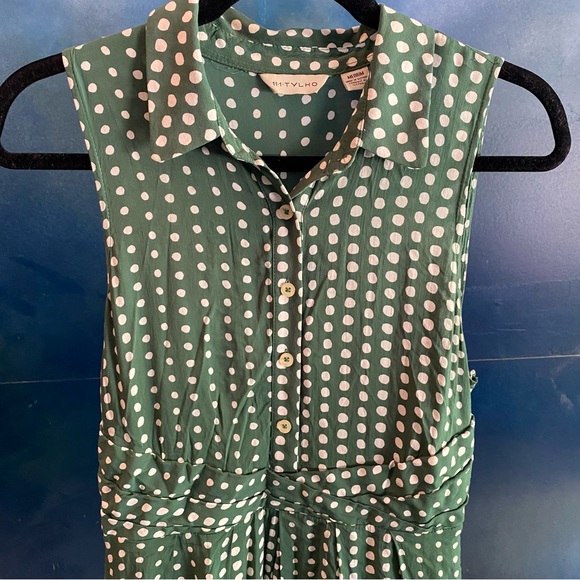 Sleeveless Green w/ polka dots dress purchased from Anthroplogie - Picture 5 of 7